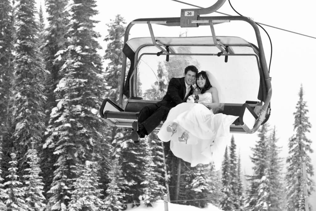 couple on a chair lift